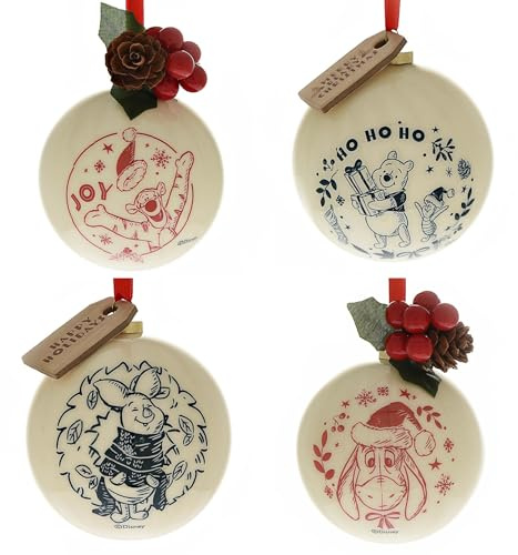 Disney Winnie l'ourson Lot de 4 boules de Noël