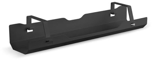 Ergolutions® Kabelwanne Schwarz - Unter Schreibtisch Kabelmanagement, Stahl Organizer, Ablage für Steckerleisten, Kabelhalter, Büro Zubehör, Einfache Montage, Wartungsfreundlich