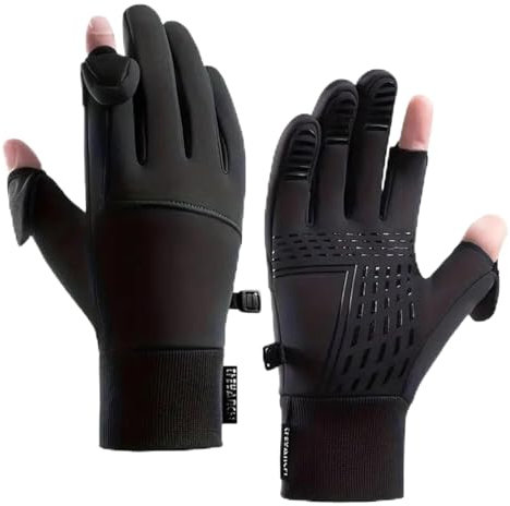 2XK-NOV 1 Paar wind- und wasserabweisend warme Handschuhe (Handflächenbreite <10cm) mit fingerkappe, Touchscreen-Handschuhe, fingerlose，geeignet zum Laufen, Radfahren, Fahren, Angeln, Unisex