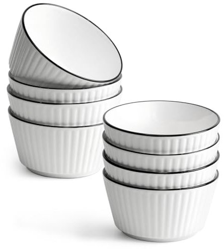 NUTRIUPS 4.5'' Juegos de 8 Cuencos, 350 ml Juego de Cuencos Cerámica, Boles de Postre, de Aperitivos