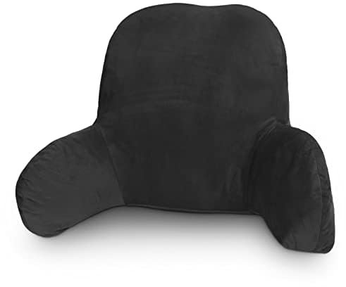 YORKING Reading Pillow Backrest Support Pillow Lumbar Cushion Sofa Back Support Chair Bed Car Office Rest Bench Pillow 58x40x25cm (Black)