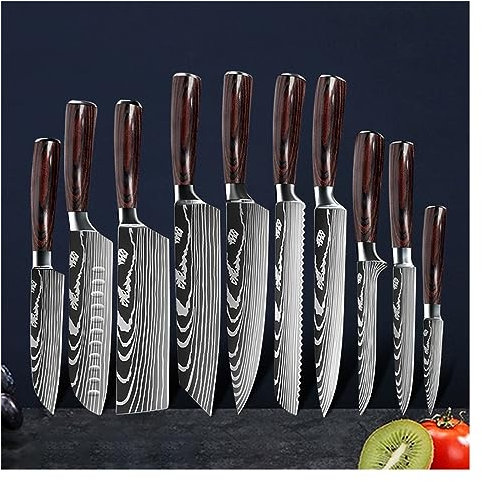 Coltello da chef Coltelli da cucina modello Damasco laser Coltello affilato giapponese Santoku Mannaia for affettare Utensili da taglio utili