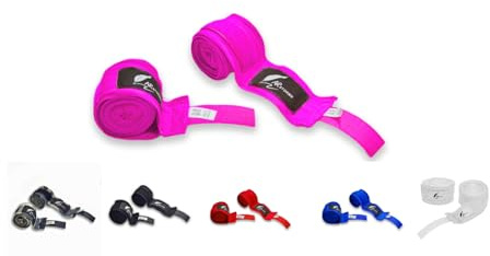 ARSTORMS Boxbandagen, Kampfsport-Bandagen, 2,5, 3,5, 4,5 m, Daumenschlaufe, für Herren und Damen, unter Nebel, Handgelenkschutz, Kickboxen, Muay Thai MMA, Pink, Größe 4,5