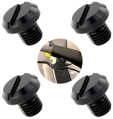 4 PCS Bouchons de Fermeture pour Miroirs de Moto en Aluminium CNC, Vis de Rétroviseur M10, Vis de Rétroviseur Cache Bougies, Moto Miroir Cache,4 x M10 dans le Sens Horaire