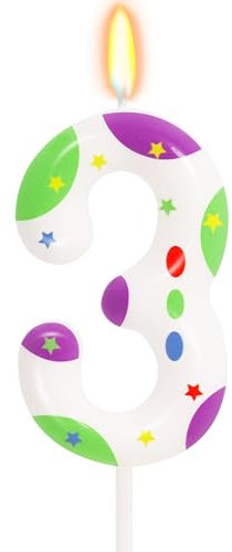 Toy Themed Cartoon Story Birthday Number 3 Candle Cartoon Birthday Cake Topper Astronaut Robot Toy Cartoon Birthday Party Decor Supplies (Number 3)