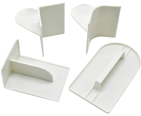 OKUMEYR 4pcs Cake Fondant Smoother Set White T, U, and v Shaped Tools for Pastry Decorating and Baking