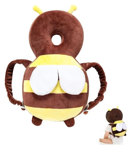 Protector de Cabeza de Bebé, Almohada de Protección para la Cabeza del Bebé, Protector de Cabeza para Bebe, Cojín Protector Cabeza Bebe, para Niños de 5 a 24 Meses que Gatean (Marrón)