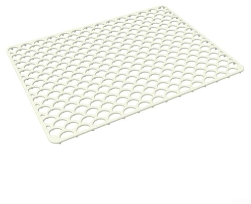 Protector de fregadero de silicona para cocina, diseñado para soportar altas temperaturas mientras mantiene tus platos seguros en el fregadero (blanco)