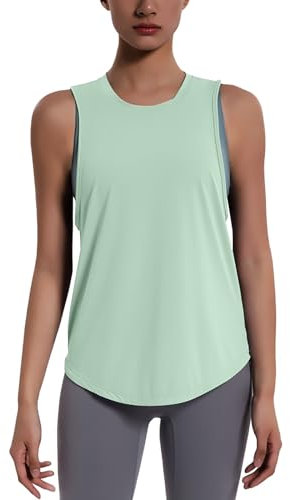 Camiseta de tirantes deportiva para mujer, fitness, sin mangas, entrenamiento atlético, camiseta de yoga, transpirable, chaleco Gym Tee Top deportivo ligero Running camiseta camiseta correr tenis,