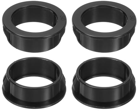 sourcing map 28 Pcs Cable Snap Bushing Grommet, 1-3/16 Mounting Dia Black Round Nylon Snap in Cable Grommet Protector, Plastic Cable Hole Grommets for Wiring