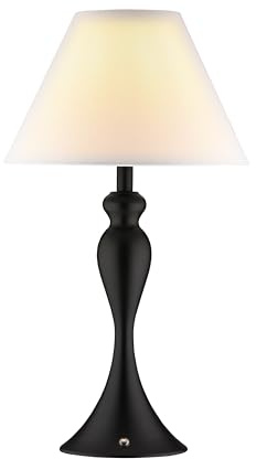 O'Bright Ember Cordless Table Lamp – Rechargeable, Touch Dimmable, Battery Operated, E26 LED Bulb, Type-C Fast Charging, Portable Lamp for Bedroom, Living Room, Office, Black