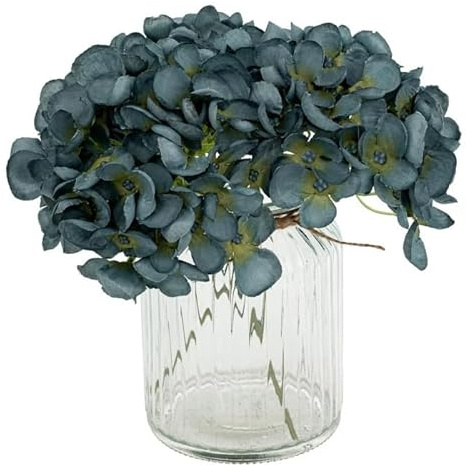 Paris Prix Atmosphera Créateur d'intérieur - Composition d'Hortensias Artificiels Dean 24cm Bleu