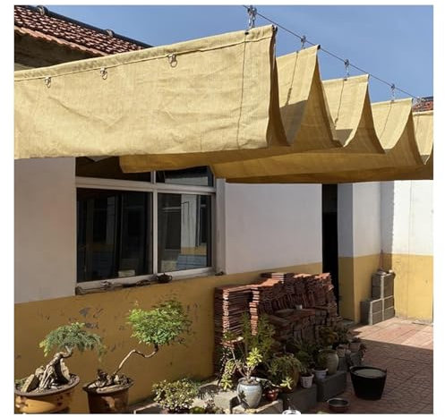 Toldo retráctil para pérgola – Estor enrollable en forma de U para exteriores con protección UV, ideal para patio, porche, jardín, terraza, toldo ondulado (1 x 3 m (ancho x largo x largo)