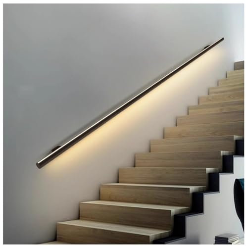Corrimano a LED per scale interne, corrimano illuminato in alluminio, luci per corridoi, illuminazione scale, corridoio, barra di supporto da parete (150 cm/sinistra)