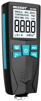 Coating Thickness Gauge MC996/MC998 High-Precision Digital Car Paintwork Detector Paint Thickness Meter Auto Thickness Tester(MC998-Rechargeable)