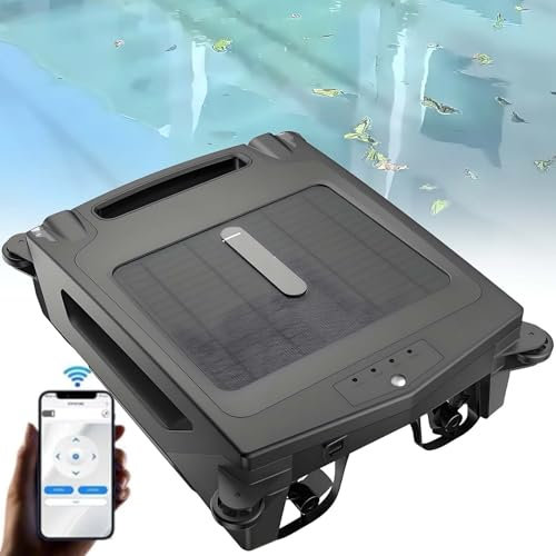 vnmudzeo Robot Limpiafondos AutomáTico InaláMbrico, Carga Dual Solar Y RáPida, Aspirador para Piscinas Elevadas De 5-10 M/Min, AutonomíA De 1200 Min
