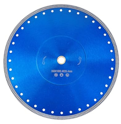 Solidure Disque à tronçonner diamanté 350 mm x 25,4/20 mm, lame diamant pour carrelage vitré, porcelaine, grès et céramique