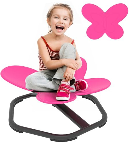 AIYAPLAY Carrousel Chaise pivotante pour enfant pour autisme Chaise pivotante sensorielle Autisme Jouet pour l'entraînement coordination physique et équilibre Chaise pour filles et garçons Rose