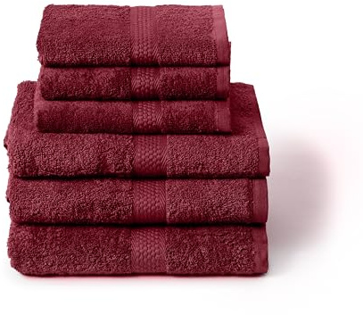 Caleffi Set 6x Asciugamani Bagno Viso e Ospite in Cotone, 55x100 + 40x60 cm | Spugna morbida e assorbente, 3 viso + 3 bidet, tinta unita, set completo, per uso quotidiano, hotel e b&b