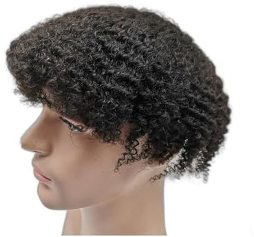 Für Männer 10*8 Haar ersatz System for Männer 8mm Afro Curl Toupet Volle Spitze Haar Teile prothese einheiten Basis Perückenkopf