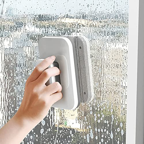 Cryfokt Högsäkerhet Magnetisk Fönsterputs Stort Handtag Anti-klämseparator Dubbelsidigt Fönsterrengöringsverktyg för 3-10 Mm Glasögon Grå 15 X 10 X 4 Cm Lämplig för Hemmet