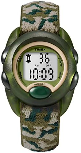 Timex Boys T71912 Time Machines Digital Green Camouflage Elastic Fabric Strap Watch