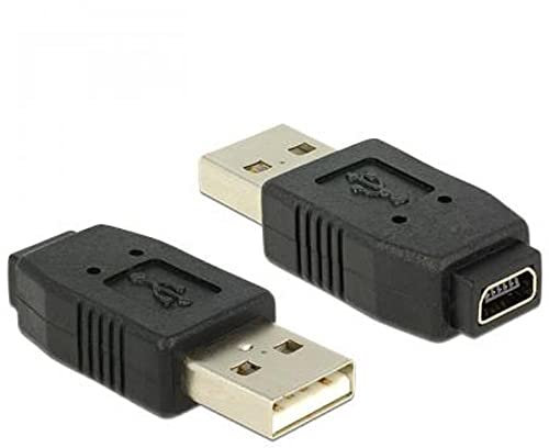 DeLOCK-Adaptateur Gender Changer pour (-Câble Mini USB 5 pin-B USB-A Noir mâle/Femelle)