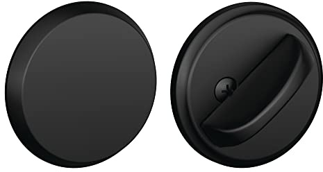 SCHLAGE B81622 Standard Trim Non-Keyed One Sided Deadbolt, Highest Residential Security, Matte Black, Single thumbturn