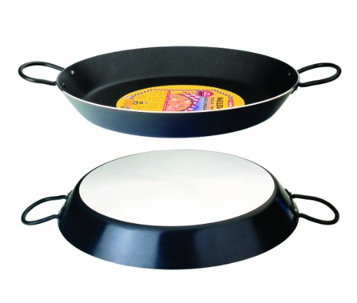 IBILI, Padella per paella nera, 38 cm, alluminio, antiaderente, 8 porzioni.