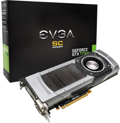 EVGA Nvidia GeForce GTX Titan Superclocked 6GB GDDR5 Graphics Card (PCI Express 3.0, HDMI, Display Port, DVI-I, DVI-D, 384-Bit, NVIDIA 3D Vision Ready, NVIDIA GPU Boost 2.0)