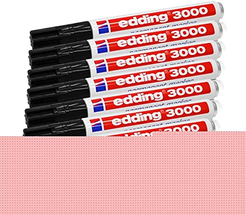 Permanentmarker edding 3000, schwarz, 1,5-3 mm, nachfüllbar, 7er-Pack