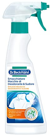 Dr. Beckmann Smacchiatore Macchie di Deodorante e Sudore | Lo smacchiatore specifico per eliminare macchie di deodorante e sudore | 250 ml