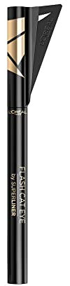 L'Oréal Paris Wasserfester Eyeliner mit Schablone, 24h Halt, Super Liner Flash Cat Eye, Nr. 01 Black, 1 x 0,1 g