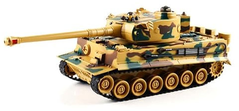 s-idee® 22003 Battle Panzer 99808 KingTiger 1:28 mit integriertem Infrarot Kampfsystem 2.4 Ghz RC R/C Ferngesteuerter Panzer Tank Kettenfahrzeug