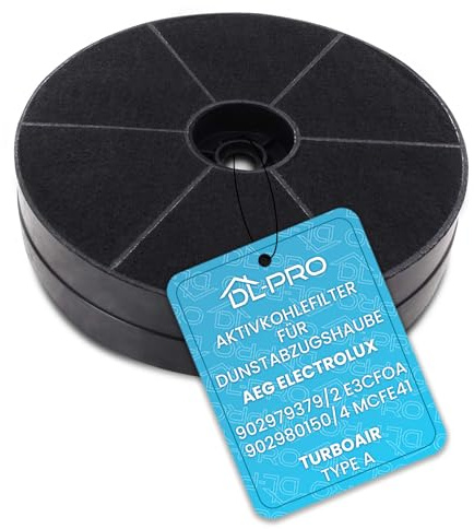 DL-PRO Aktivt Kolfilter Rund Köksfläkt Filter Luktfilter För AEG Electrolux 9029793792 E3CFOA 9029801504 MCFE41 Turboair Typ A Candy Hoover Elica