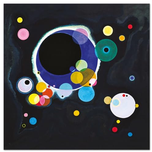 Giallobus - Quadro - Vassily Kandinsky - Alcuni cerchi - Vetro acrilico - 70L x 70l cm - Pronto da appendere - Quadri moderni per la casa