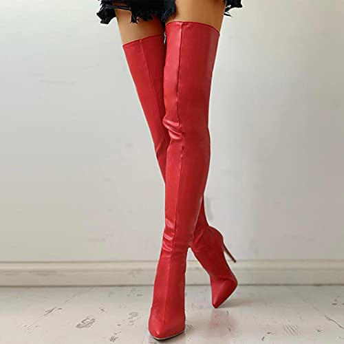 ZXCN Noire Sexy Bottes sur Le Genou Femmes Talons Hauts Chaussures Dames Cuisse Haute Printemps Cuir Longue Femelles
