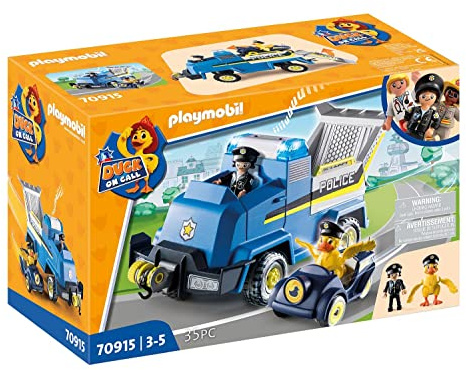 PLAYMOBIL Duck ON Call 70915 Veicolo di Soccorso della Polizia, con luci e Suoni, Giocattoli per Bambini dai 3 Anni