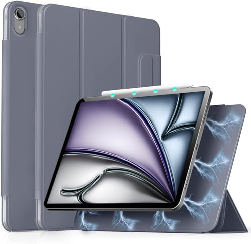 aoub Hülle für iPad Air 11 Zoll (M4/M3/M2) 8/7/6 Gen & iPad Air 5./4. Gen | Für iPad Air 11/10,9 Zoll 5./4. Generation 2022/2020 Schutzhülle, Magnetic Case, Unterstützt Pencil Pro/USB-C, Violett