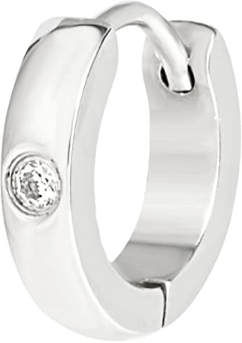 Breil, Collezione Joint, Monorecchino da Uomo in Acciaio Lucido Colorato, Minimal, con Pratica Chiusura a Clip, Colore Silver, Misura Unica, Gioielli Uomo