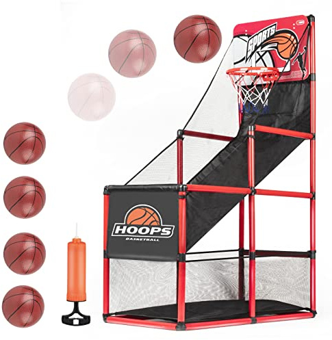 Kids Arcade Basketball Game Set with 5 Inflatable Balls,Indoor Outdoor Sports Toys,Basketball Hoop for Kids,Children's Basketball Stand,Easy Set Up Ideal for Games and Competition