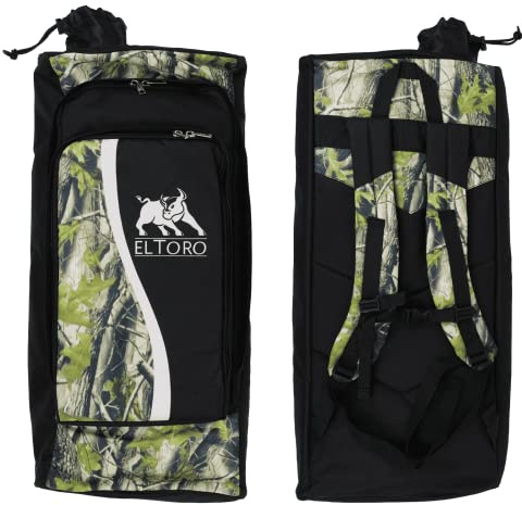 elToro Wave Recurvebogen Rucksack für dreiteilige Bögen | gepolsterte Innentasche für Mittelstück bis 25 Zoll und Wurfarme, Pfeilröhre innen gesichert und außen zugänglich