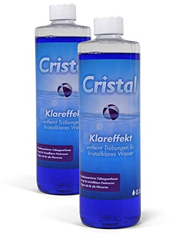 Cristal Klareffekt Trübungsentferner für alle Filterarten - Der Klarmacher für kristallklares Poolwasser - Sofortige Verbesserung der Filtration - Einfache Anwendung - Wirkt gegen trübes Wasser