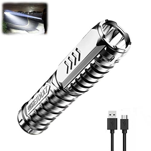 ZUICC Special Forces Strong Light Flashlight, Super Bright Tactical Torch, LED Torch Battery Powered, 3 Lighting Modes, Waterproof Pocket Size Torch, LED Torch Rechargeable for Hiking Camping Outdoor