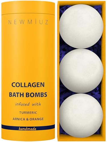 Bombes de Bain Naturelles Luxueux Cadeau Pour Hydratation et Nourrissage de la Peau Sèche Huile Essentielle de Curcuma et Arnica à l'Orange Plongez-vous dans un Bain de Spa Béatifiant