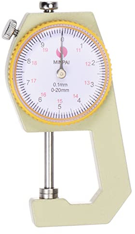 QUARKZMAN Grosor Calibre 0-20mm | 0,1mm Mecánico Marcador Grosor Probador Manual Medición Herramienta Plano Punta Cabeza para Medida Cuero, Papel, Chapa Metal