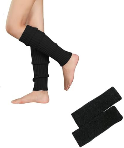 Cerioll Beinstulpen,Damen Stulpen,Beinwärmer Stulpen,Legwarmers,Schwarz Beinwärmer,Gestrickte Beinwärmer,Knöchelwärmer,Damen Stulpen Beinwärmer,Damen Strick-Beinstulpen,Gerippte Strick-Beinwärmer