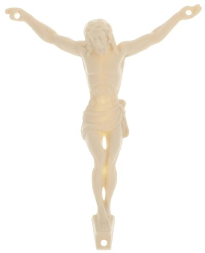 Yardwe 3.9 Inch Plastic Jesus Corpus for Crucifix DIY Crafting Realistic Christ Statue Religious Figurines Accessory for Wall Cross Making Catholic Home Altar Decor - 1 Pc