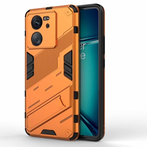 HAOYE Funda para Xiaomi Mi 13T 5G / 13T Pro 5G, Carcasa Tough Armor Robusta Armadura Híbrida TPU/PC, Protector Interno TPU a Prueba de Golpes + Soporte Plegable. Naranja