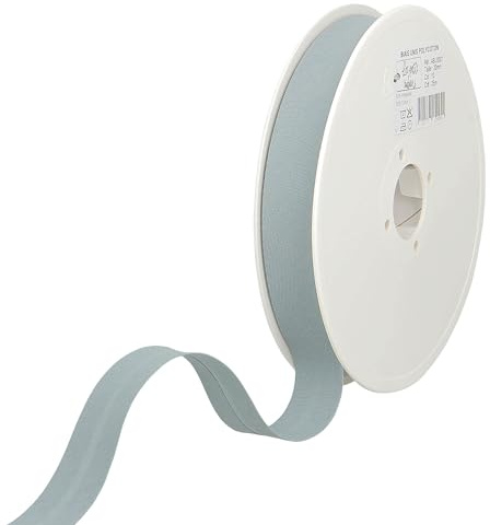 Les Petits Rubans Schrägband – 20 mm breit, gefaltet 10 mm, 25 m Rolle, 50% Baumwolle, 50% Polyester, Bordüre zum Nähen, Banner, Polster, Möbel, Paspeln, Kleidung, Decken